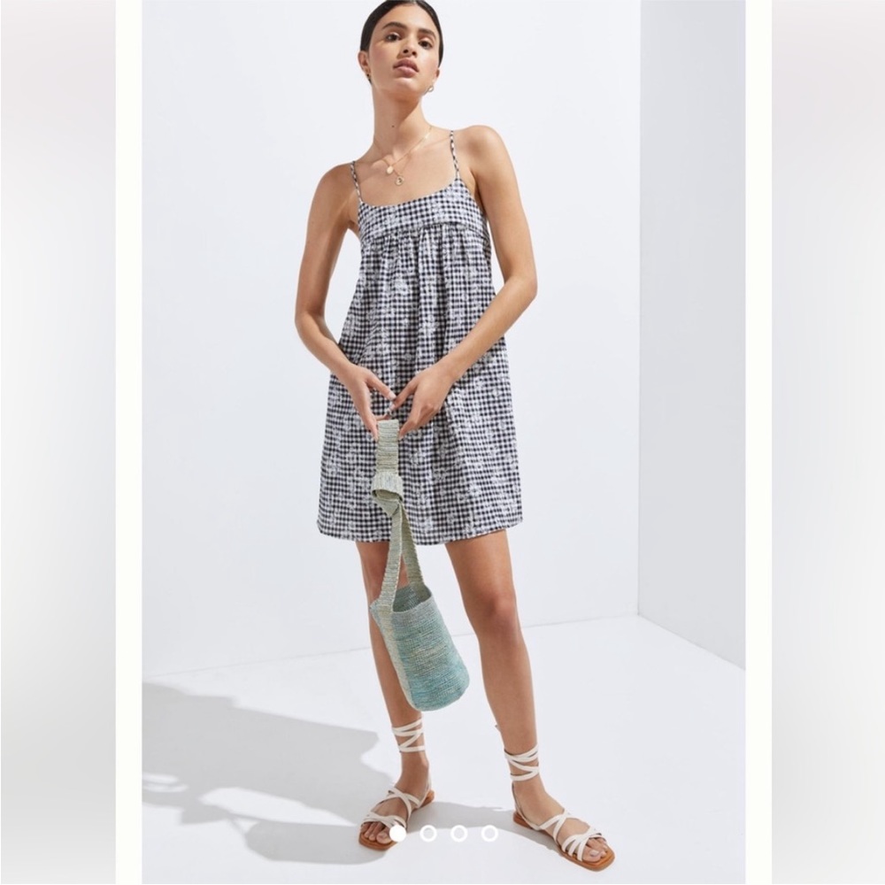 LIKE NEW Amadi by Anthropologie Gingham Daisy Mini Bow Dress - Picture 7 of 10